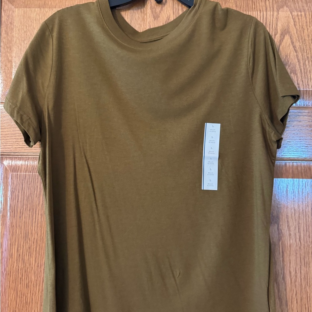 Target Women's Short Sleeve Crewneck Top - Olive Green